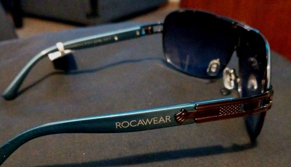 Rocawear Metal Shield UV400 Sunglasses. Gunmetal Frame & Blue Lens - Picture 3 of 7